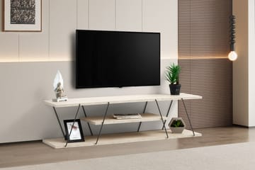 Tv-bänk Canaz 120 cm - Svart/Marmor - Möbler - TV- & Mediamöbler - TV bänk & mediabänk