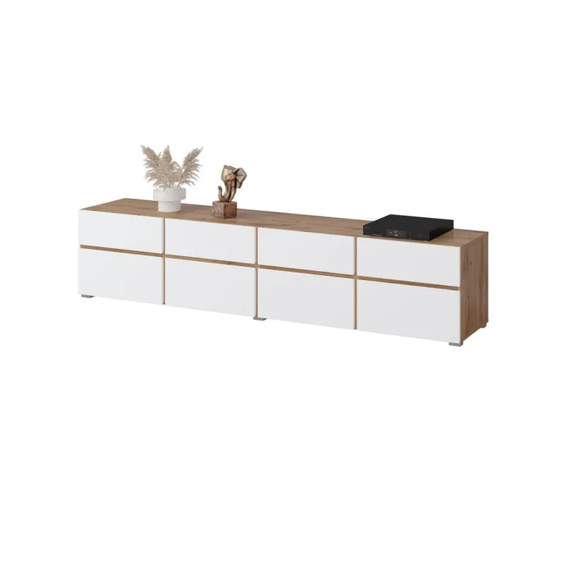Tv-bänk Cross 4 dörrar med 4 lådor - Vit - Möbler - TV- & Mediamöbler - TV bänk & mediabänk