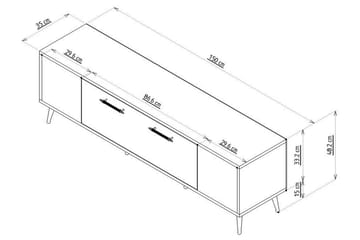 Tv-bänk Detas 150 cm - Valnöt/Silver - Möbler - TV- & Mediamöbler - TV bänk & mediabänk