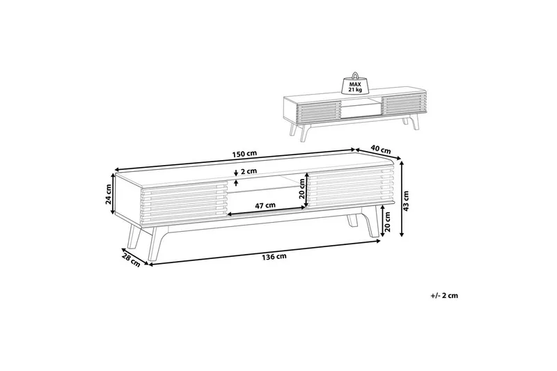 TV-bänk Detroit Ii - Möbler - TV- & Mediamöbler - TV bänk & mediabänk