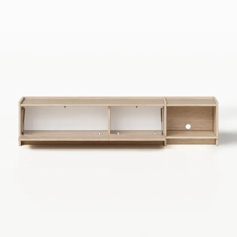 TV-bänk Deyloris 180 cm - ljust naturträ - Möbler - TV- & Mediamöbler - TV bänk & mediabänk