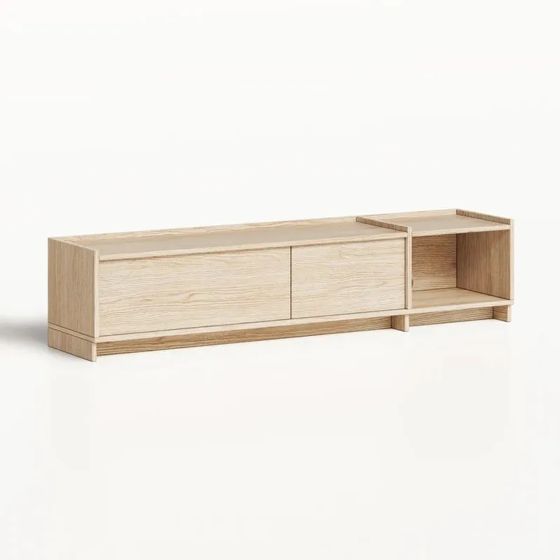 TV-bänk Deyloris 180 cm - ljust naturträ - Möbler - TV- & Mediamöbler - TV bänk & mediabänk