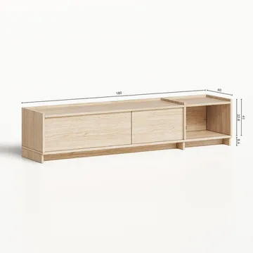 TV-bänk Deyloris 180 cm - ljust naturträ - Möbler - TV- & Mediamöbler - TV bänk & mediabänk