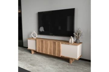 TV-bänk Diannare Beige / Valnöt - Beige / Valnöt - Möbler - TV- & Mediamöbler - TV bänk & mediabänk