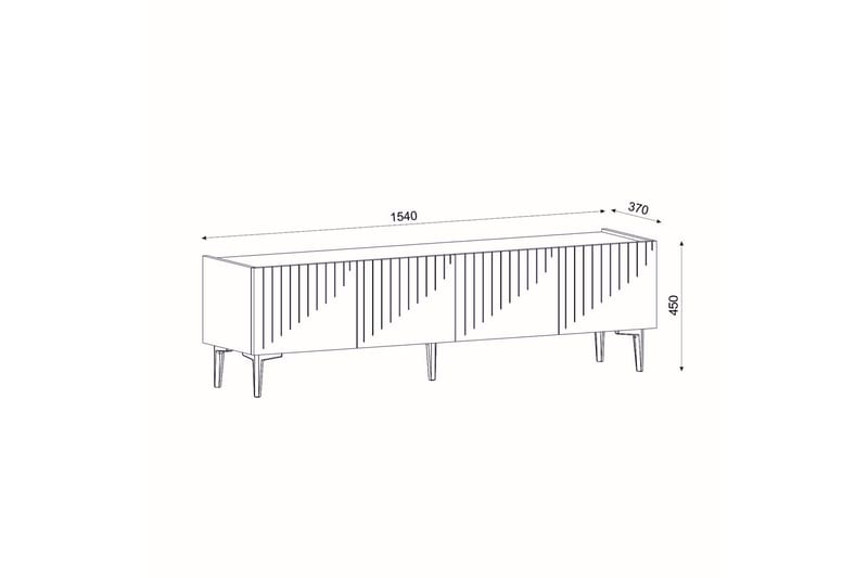 Tv-bänk Draw 154x37 cm Vit/Svart - Hanah Home - TV bänk & mediabänk