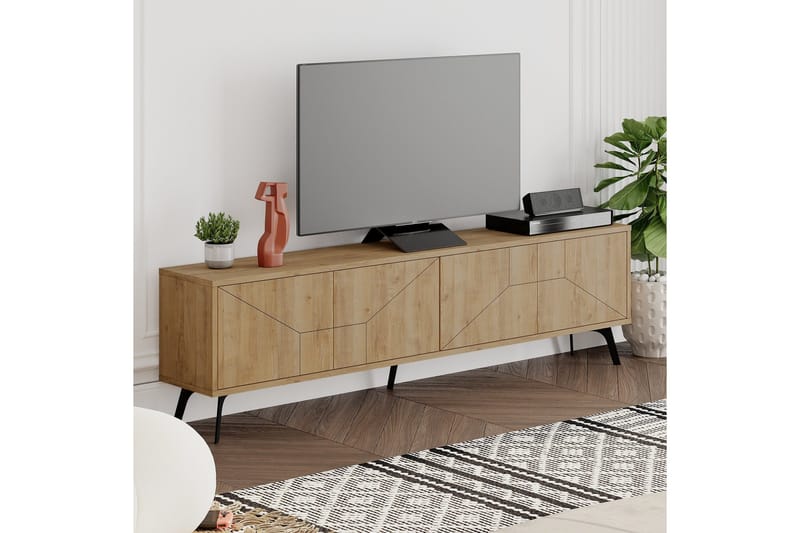 Dune Tv-bänk 180x29,6 cm Brun - Hanah Home - Möbler - TV- & Mediamöbler - TV bänk & mediabänk