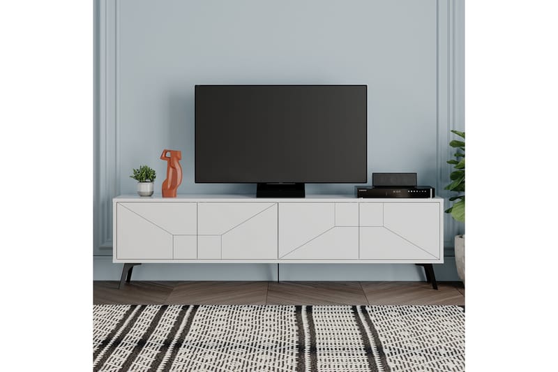 Tv-bänk Dune 180x29,6 cm Vit - Hanah Home - Möbler - TV- & Mediamöbler - TV bänk & mediabänk