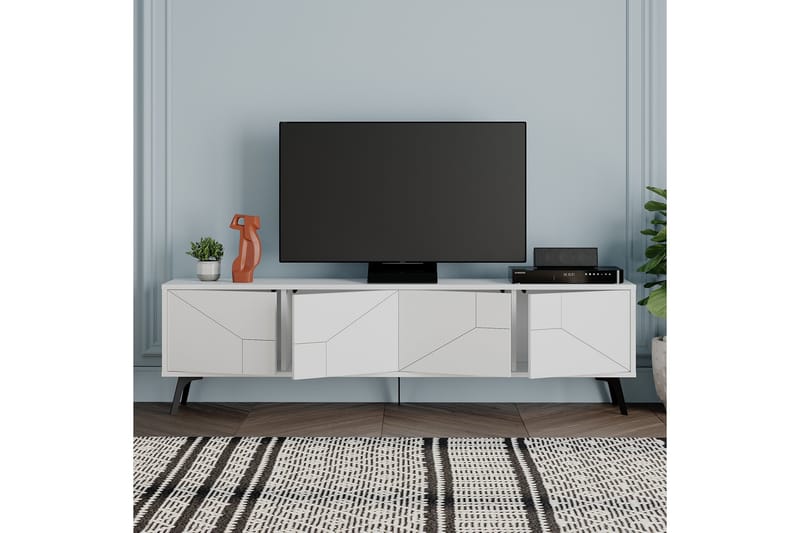 Tv-bänk Dune 180x29,6 cm Vit - Hanah Home - Möbler - TV- & Mediamöbler - TV bänk & mediabänk