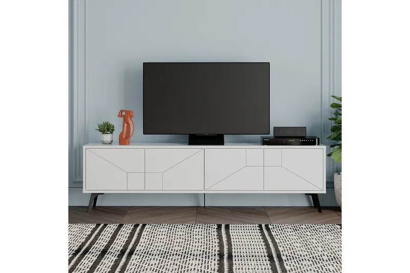 Dune Tv-bänk 180x29,6 cm Vit - Hanah Home - Möbler - TV- & Mediamöbler - TV bänk & mediabänk