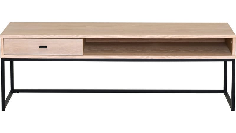 TV-bänk Eiknor 120 cm - Vitpigmenterad ek / brunlackad ekfaner - Möbler - TV- & Mediamöbler - TV bänk & mediabänk