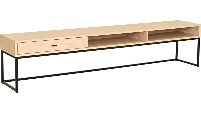TV-bänk Eiknor 180 cm, Vitpigmenterad ekfaner