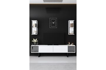 Tv-bänk Erdem 180 cm - Vit/Svart - M�öbler - TV- & Mediamöbler - TV bänk & mediabänk
