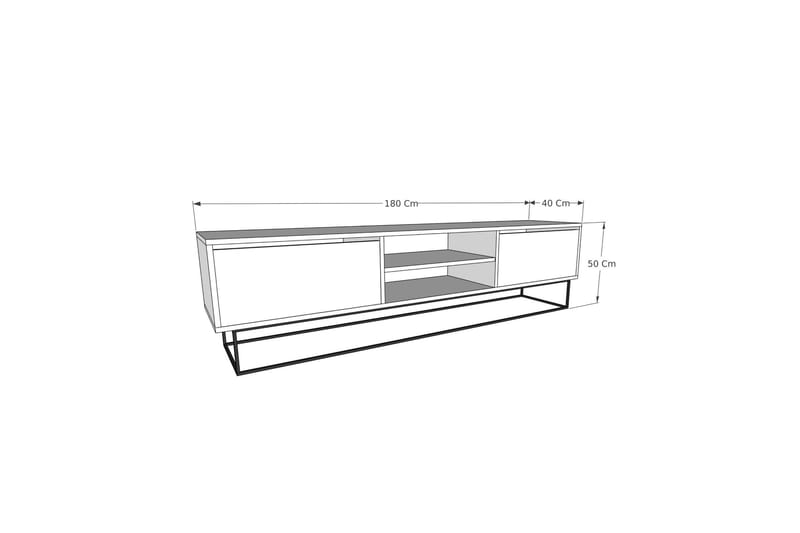 Tv-bänk Escape 180 cm - Svart/Marmor - Möbler - TV- & Mediamöbler - TV bänk & mediabänk