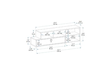 Tv-bänk Esinler 120 cm - Ljusbrun/Antracit - Möbler - TV- & Mediamöbler - TV bänk & mediabänk