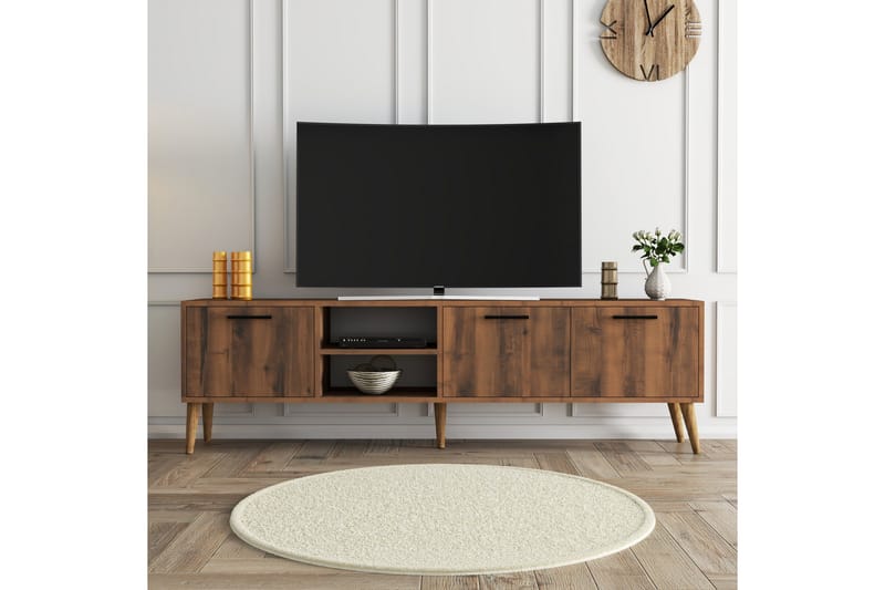 Tv-bänk Essexa 180x35 cm Brun - Hanah Home - TV bänk & mediabänk