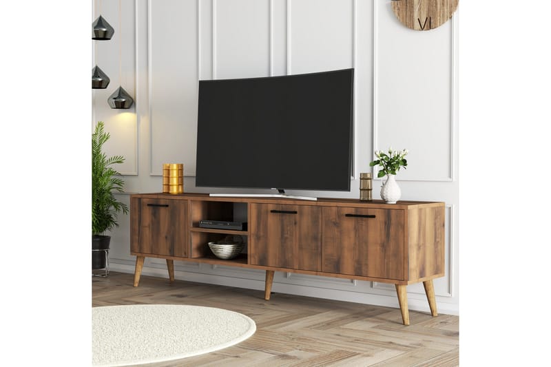 Tv-bänk Essexa 180x35 cm Brun - Hanah Home - Möbler - TV- & Mediamöbler - TV bänk & mediabänk