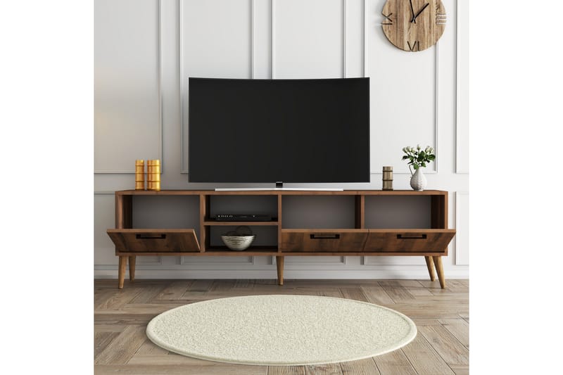 Tv-bänk Essexa 180x35 cm Brun - Hanah Home - TV bänk & mediabänk