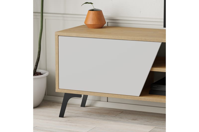 Fiona Tv-bänk 180x35,6 cm Brun/Vit - Hanah Home - Möbler - TV- & Mediamöbler - TV bänk & mediabänk