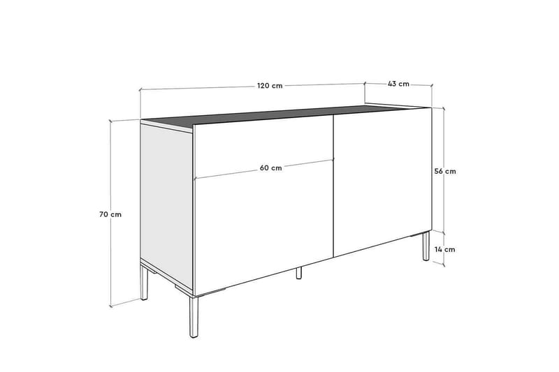 TV-bänk Galnor Almasi / Vit - Almasi / Vit - Möbler - TV- & Mediamöbler - TV bänk & mediabänk