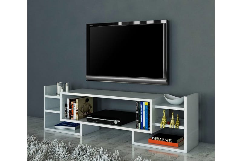 Tv-bänk Glansar 90 cm - Vit - TV bänk & mediabänk