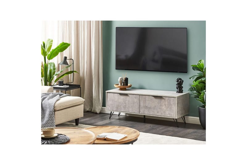 TV-bänk Halston Grå, svart - Grå, svart - Möbler - TV- & Mediamöbler - TV bänk & mediabänk