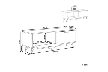 TV-bänk Halston Ljus trä, svart - Ljus trä, svart - Möbler - TV- & Mediamöbler - TV bänk & mediabänk