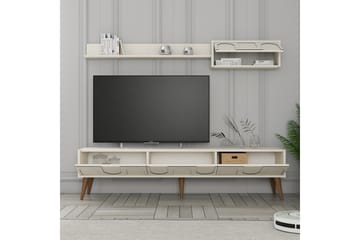 Tv-bänk Hazim 180 cm - Cream/Valnöt - Möbler - TV- & Mediamöbler - TV bänk & mediabänk
