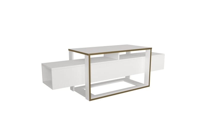 TV-bänk Herb Vit / Rany - Guld/Vit - Möbler - TV- & Mediamöbler - TV bänk & mediabänk