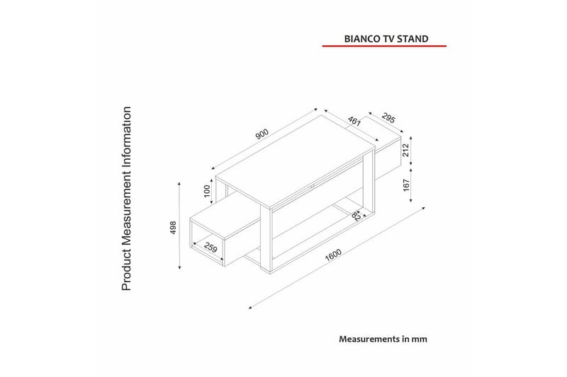 TV-bänk Herb Vit / Rany - Guld/Vit - Möbler - TV- & Mediamöbler - TV bänk & mediabänk