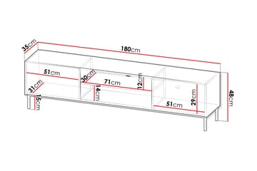 Tv-bänk Hermann 180 cm - Vit - Möbler - TV- & Mediamöbler - TV bänk & mediabänk