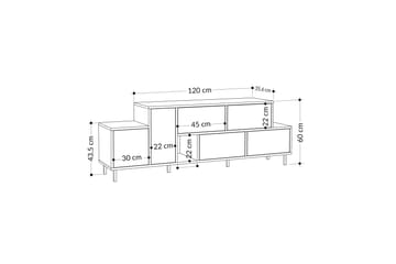 Hermes Tv-bänk 171,2x35,6 cm Brun/Svart - Hanah Home - Möbler - TV- & Mediamöbler - TV bänk & mediabänk