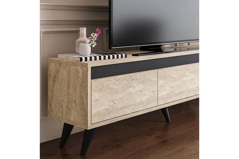 Tv-bänk Hume 150 cm - Beige/Antracit - Möbler - TV- & Mediamöbler - TV bänk & mediabänk