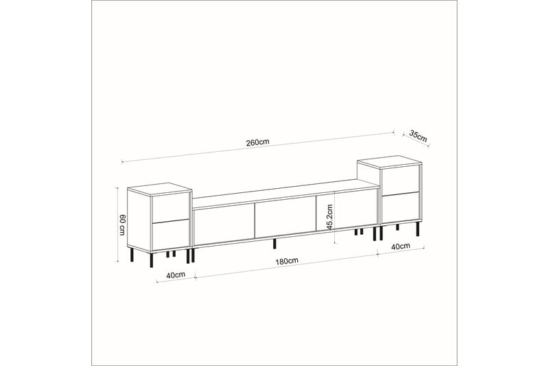 Tv-bänk Imaj 180 cm - Vit marmor/Guld - Möbler - TV- & Mediamöbler - TV bänk & mediabänk