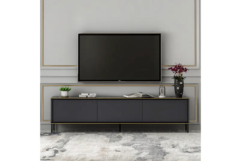 Imaj Tv-bänk 180x35 cm Svart - Hanah Home - Möbler - TV- & Mediamöbler - TV bänk & mediabänk