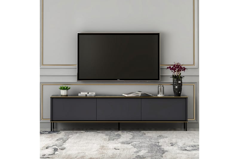 Tv-bänk Imaj 180x35 cm Svart - Hanah Home - Möbler - TV- & Mediamöbler - TV bänk & mediabänk