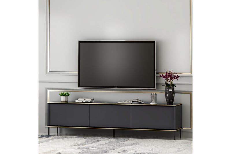 Tv-bänk Imaj 180x35 cm Svart - Hanah Home - Möbler - TV- & Mediamöbler - TV bänk & mediabänk