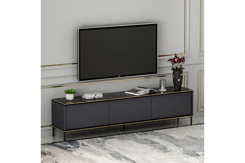 Imaj Tv-bänk 180x35 cm Svart - Hanah Home - Möbler - TV- & Mediamöbler - TV bänk & mediabänk