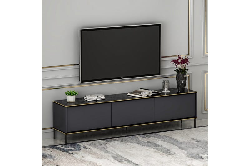 Imaj Tv-bänk 180x35 cm Svart - Hanah Home - Möbler - TV- & Mediamöbler - TV bänk & mediabänk