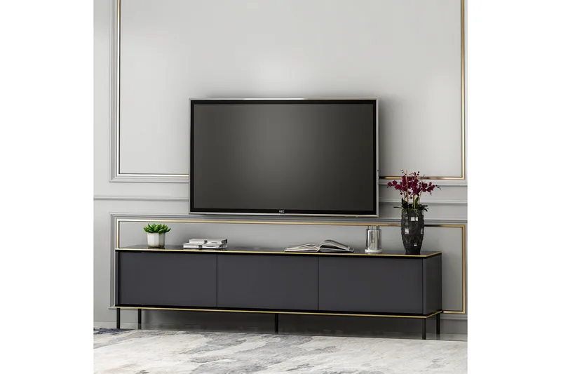 Imaj Tv-bänk 180x35 cm Svart - Hanah Home - Möbler - TV- & Mediamöbler - TV bänk & mediabänk