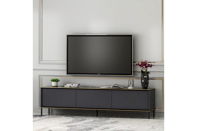 Imaj Tv-bänk 180x35 cm Svart - Hanah Home - Möbler - TV- & Mediamöbler - TV bänk & mediabänk