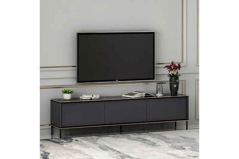 Imaj Tv-bänk 180x35 cm Svart - Hanah Home - Möbler - TV- & Mediamöbler - TV bänk & mediabänk