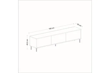 Imaj Tv-bänk 180x35 cm Svart - Hanah Home - Möbler - TV- & Mediamöbler - TV bänk & mediabänk