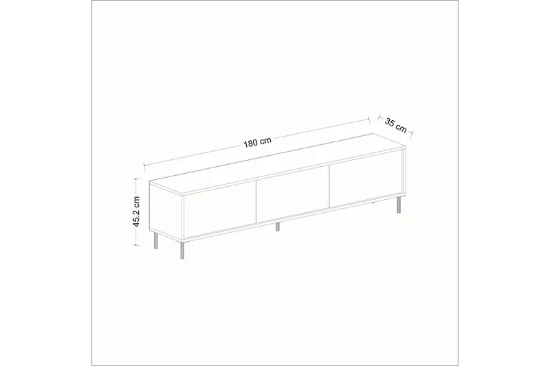 Imaj Tv-bänk 180x35 cm Svart - Hanah Home - Möbler - TV- & Mediamöbler - TV bänk & mediabänk