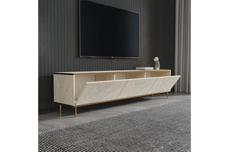 TV-bänk Imaj Travertin / Rany - Guld/Taupe - Möbler - TV- & Mediamöbler - TV bänk & mediabänk