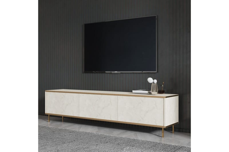 TV-bänk Imaj Travertin / Rany - Guld/Taupe - Möbler - TV- & Mediamöbler - TV bänk & mediabänk