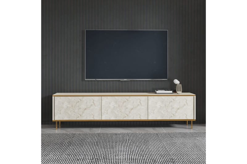 TV-bänk Imaj Travertin / Rany - Guld/Taupe - Möbler - TV- & Mediamöbler - TV bänk & mediabänk
