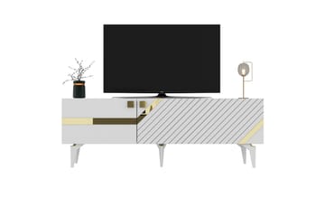 Tv-bänk Iris 150 cm - Vit/Guld - Möbler - TV- & Mediamöbler - TV bänk & mediabänk