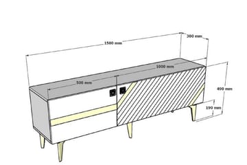 Tv-bänk Iris 150 cm - Vit/Silver - Möbler - TV- & Mediamöbler - TV bänk & mediabänk