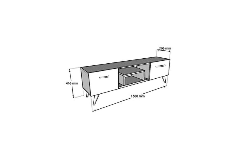 Tv-bänk Irma 150x29,6 cm Brun - Hanah Home - Möbler - TV- & Mediamöbler - TV bänk & mediabänk