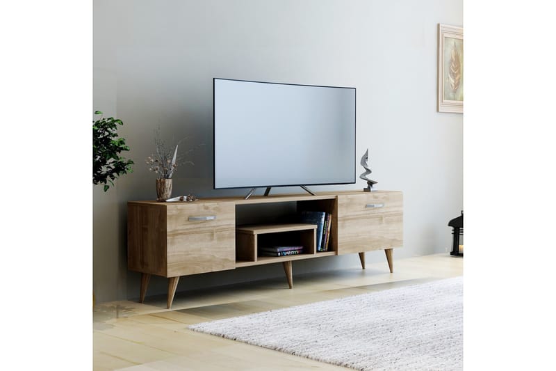 Tv-bänk Irma 150x29,6 cm Brun - Hanah Home - Möbler - TV- & Mediamöbler - TV bänk & mediabänk